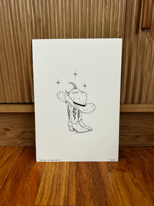 "Bottom of Your Boots" Original Drawing